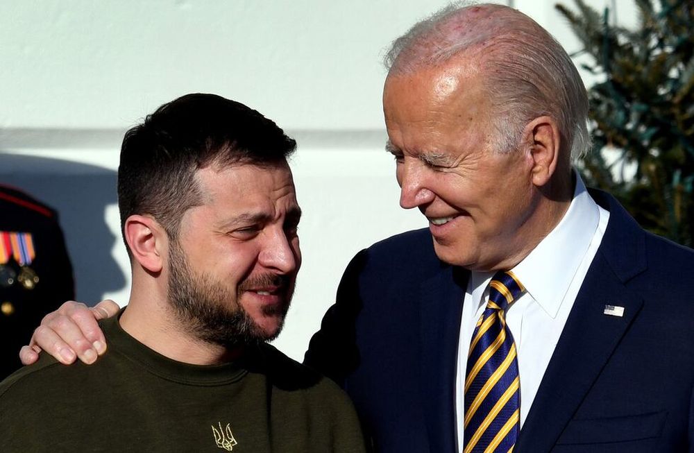 Volodimir Zelenski Joe Biden, durante la visita del primero a la Casa Blanca en diciembre de 2022. (Foto / AP)