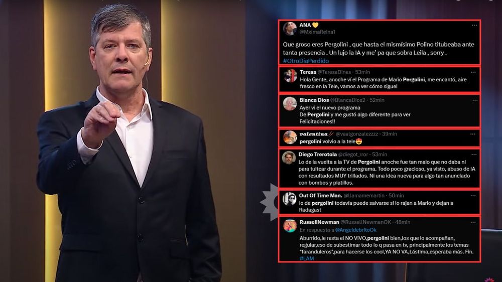 Algunos de los comentarios en X sobre el regreso de Mario Pergolini a la TV.