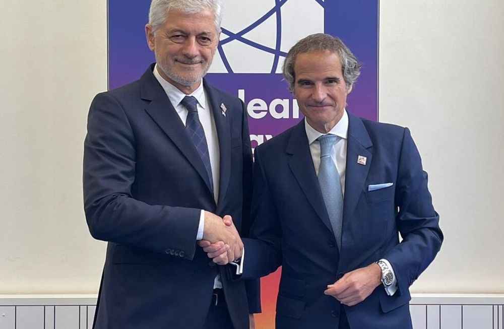 El secretario de Estrategia Nacional, Jorge Antelo (i), y Rafael Grossi, director general de Organismo Internacional de Energía Atómica (d). Clarín