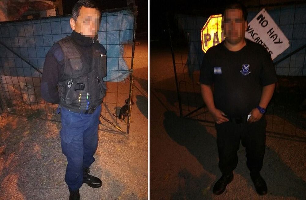 Dos vigiladores fueron capturados con armas mientras trabajaban en Las Heras