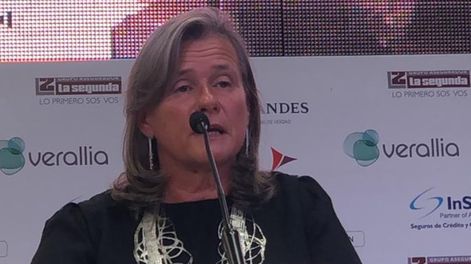 Patricia Ortiz en su discurso en el agasajo de Bodegas de Argentina. - Gentileza