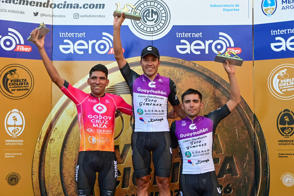 Royner Navarro (Municipalidad de Guaymallén) ganó la primera etapa en 2h 44m 50s; Durand y Bruno Contreras completaron el podio.