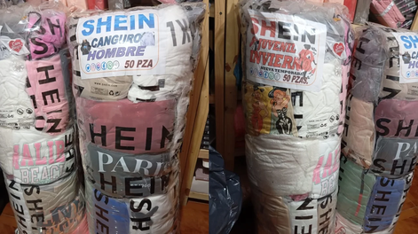 Fardos de ropa de Shein.