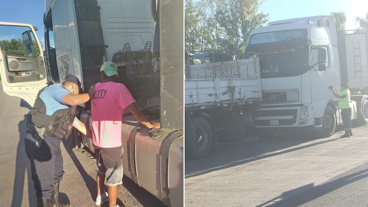 Chofer ebrio intentó sobrepasar a otro camión estacionado en la ruta 7 y terminó chocándolo