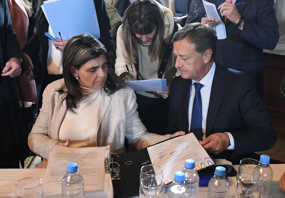 Los senadores nacionales por Mendoza, Mariana Juri y Rodolfo Suárez (UCR).&nbsp;