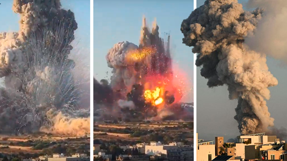 Una fábrica de fuegos artificiales explotó en Malta y lanzó escombros por los aires