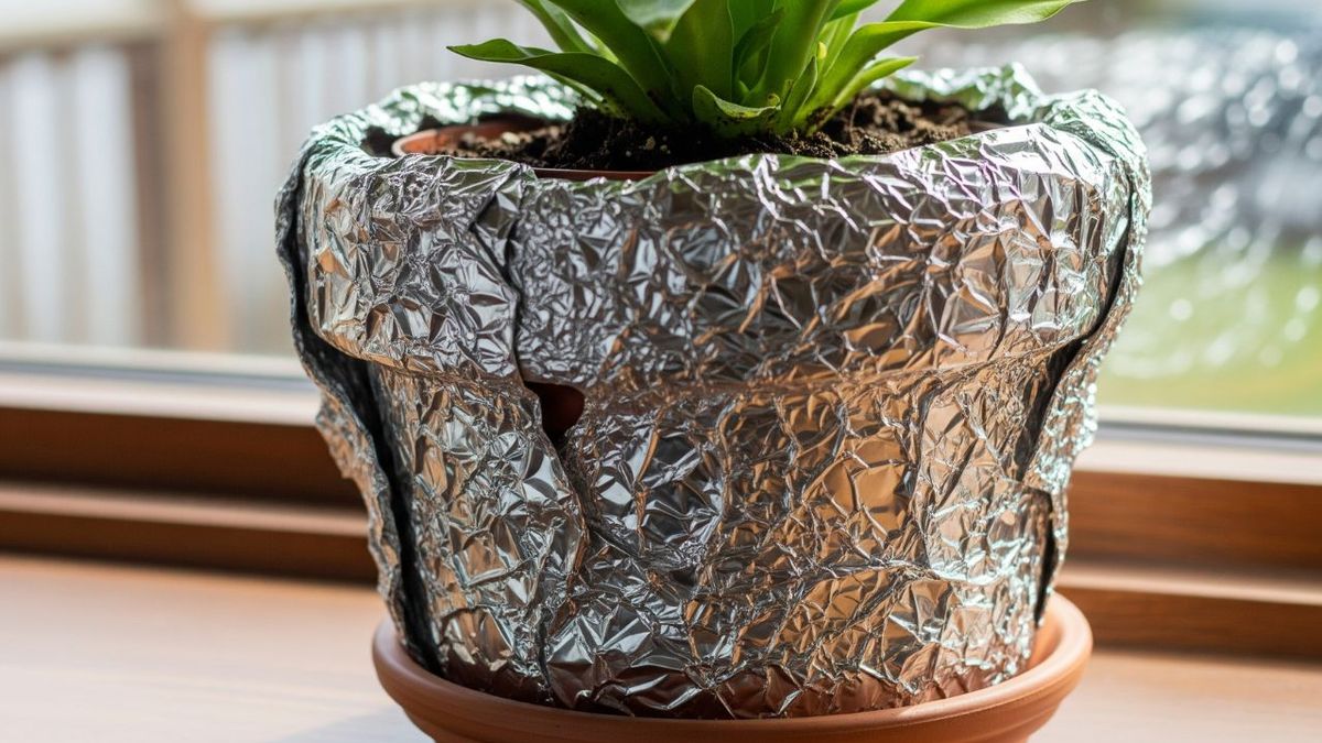 No es decoración: por qué recomiendan poner papel aluminio en las macetas de las plantas