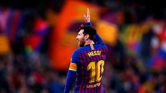 AP | 05/08/2021 @ 17:50  FILE - In this April 16, 2019 file photo Barcelona forward Lionel Messi celebrates after scoring his sides second goal during the Champions League quarterfinal, second leg, soccer match between FC Barcelona and Manchester United at the Camp Nou stadium in Barcelona, Spain. (AP Photo/Manu Fernandez, File)