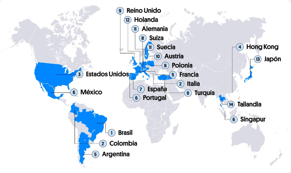 Cuánto tiempo tarde el silencio en volver incómodo / Comparación entre los países