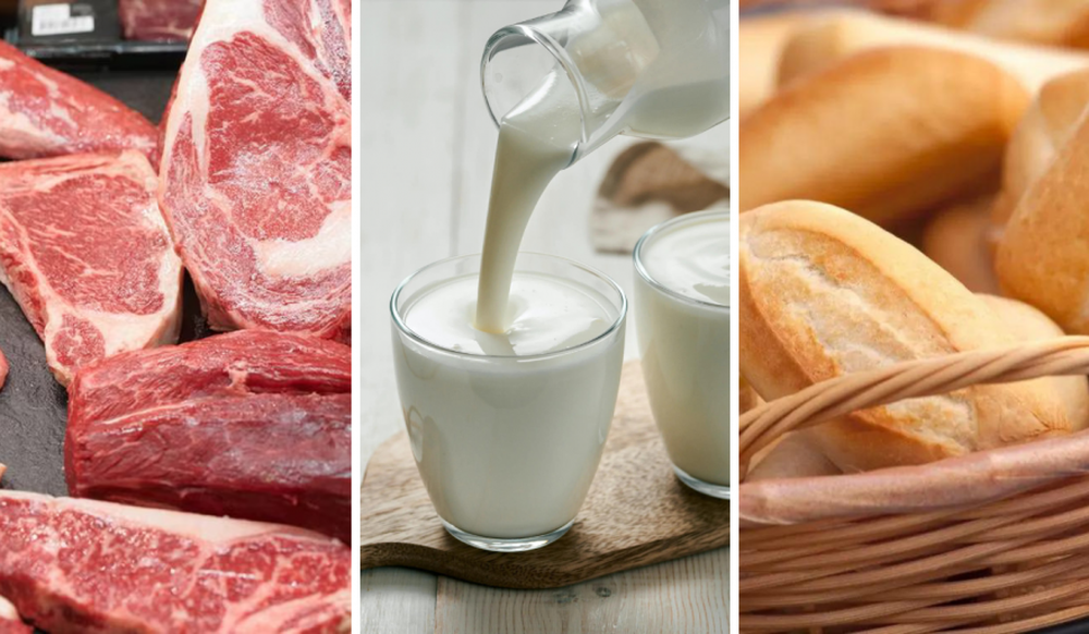 Carne, leche y pan: alimentos básicos con más impuestos que ganancias.