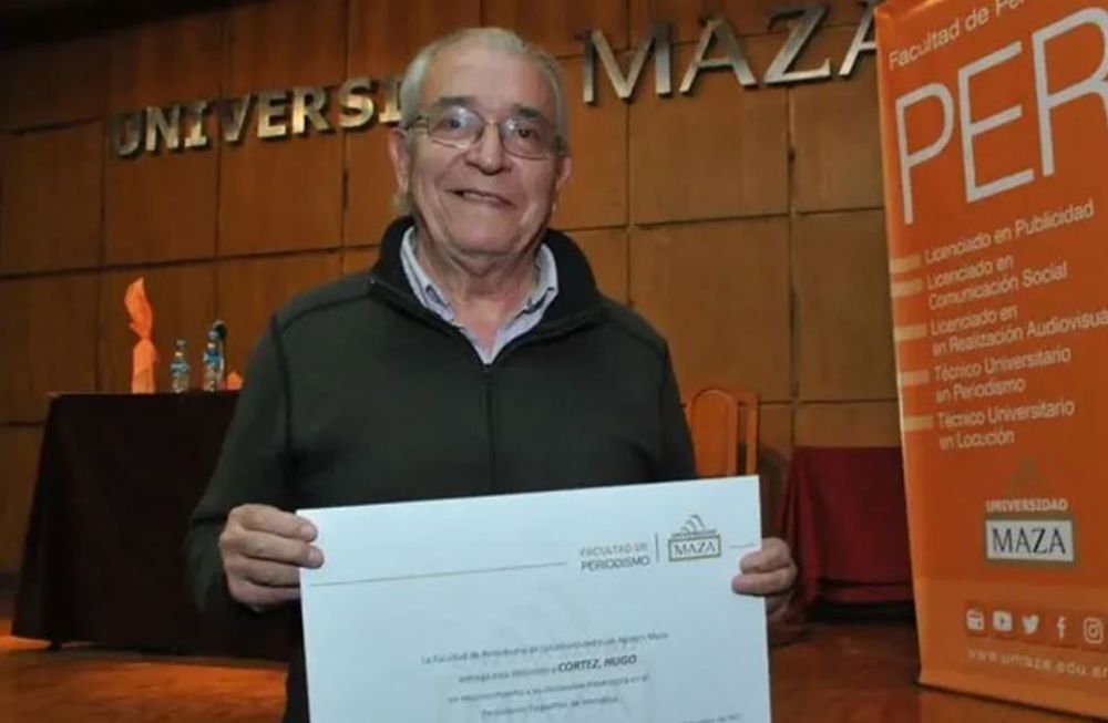 Hugo Cacho Cortez, referente absoluto del periodismo deportivo de Mendoza. / gentileza