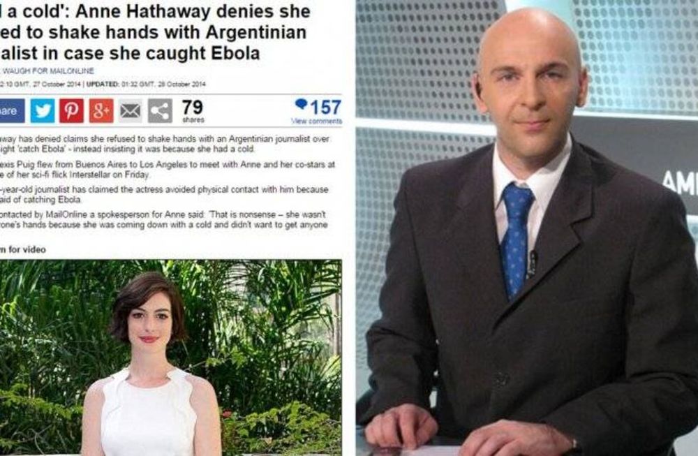 Sigue el escándalo internacional entre Anne Hathaway y un periodista argentino