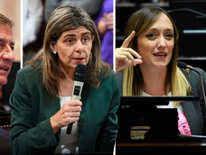 Rodolfo Suarez, Mariana Juri y Anabel Fernández Sagasti, los tres representantes de Mendoza en el Senado de la Nación.