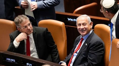 El primer ministro israelí, Benjamin Netanyahu, durante la votación en el Knesset por la reforma judicial.