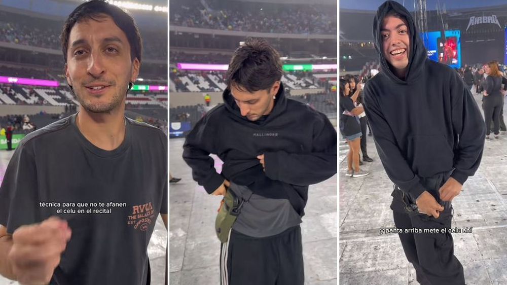 Colocarse un buzo arriba de la riñonera o usar doble pantalón: los tips de TikTok para evitar robos durante un show.&nbsp;