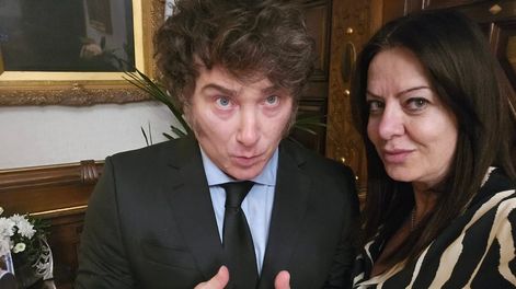 El presidente Javier Milei y la ministra de Capital Humano, Sandra Pettovello.