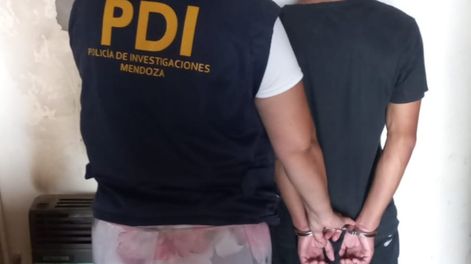 Los Andes | Lucas Uriel Moyano Ogas (23), detenido por el homicidio de Federico Martín Claro Moyano. Gentileza Ministerio de Seguridad.