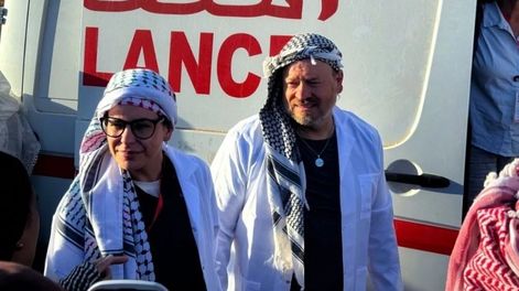 Los mendocinos formaban para de una misión que llevaba ayuda humanitaria a Gaza para asistir a la población civil afectada por la guerra.