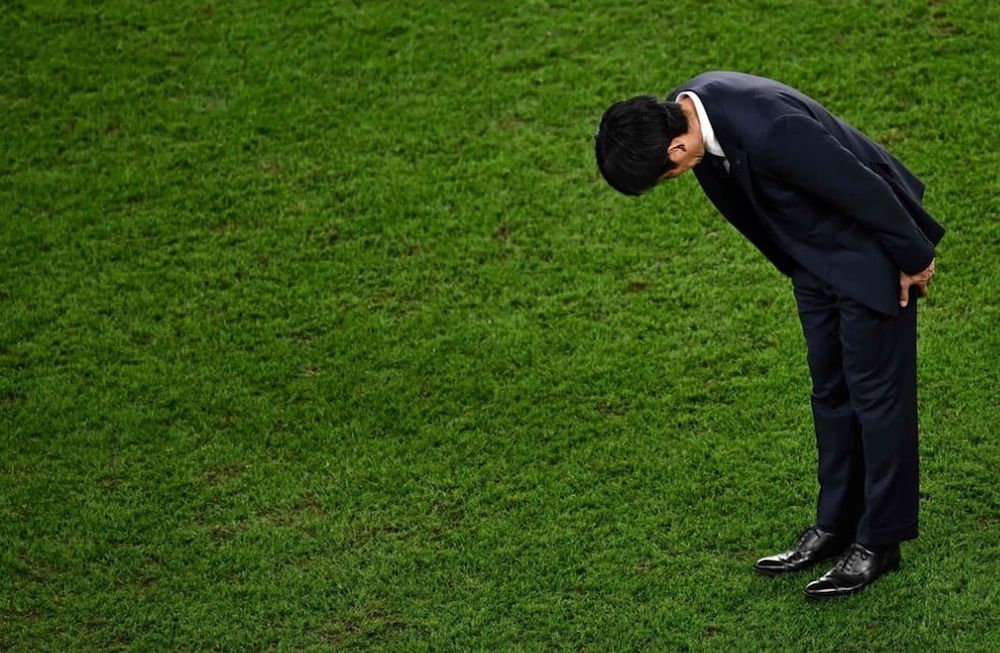 Hajime Moriyasu agradeció la compañía de su público. Foto: Olé