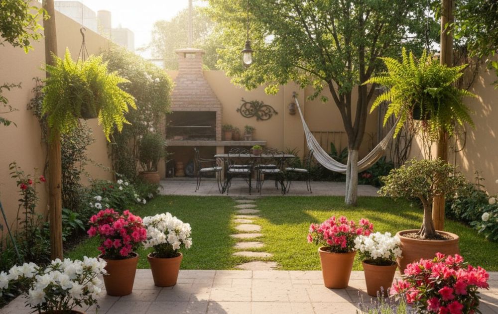 jardín con flores