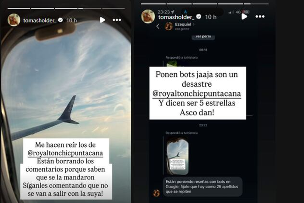 Tomás Holder no la pasó nada bien en su viaje a Punta Cana.