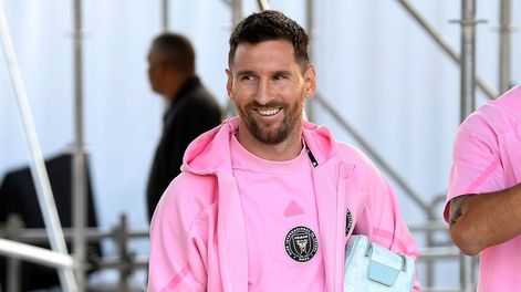 El astro argentino Lionel Messi del Inter Miami previo al partido contra Nashville SC en los octavos de final de la Copa de Campeones de la CONCACAF, el miércoles 13 de marzo de 2024, en Fort Lauderdale, Florida. (AP Foto/Michael Laughlin)