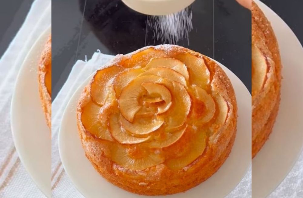 Torta de manzana. Captura del video.