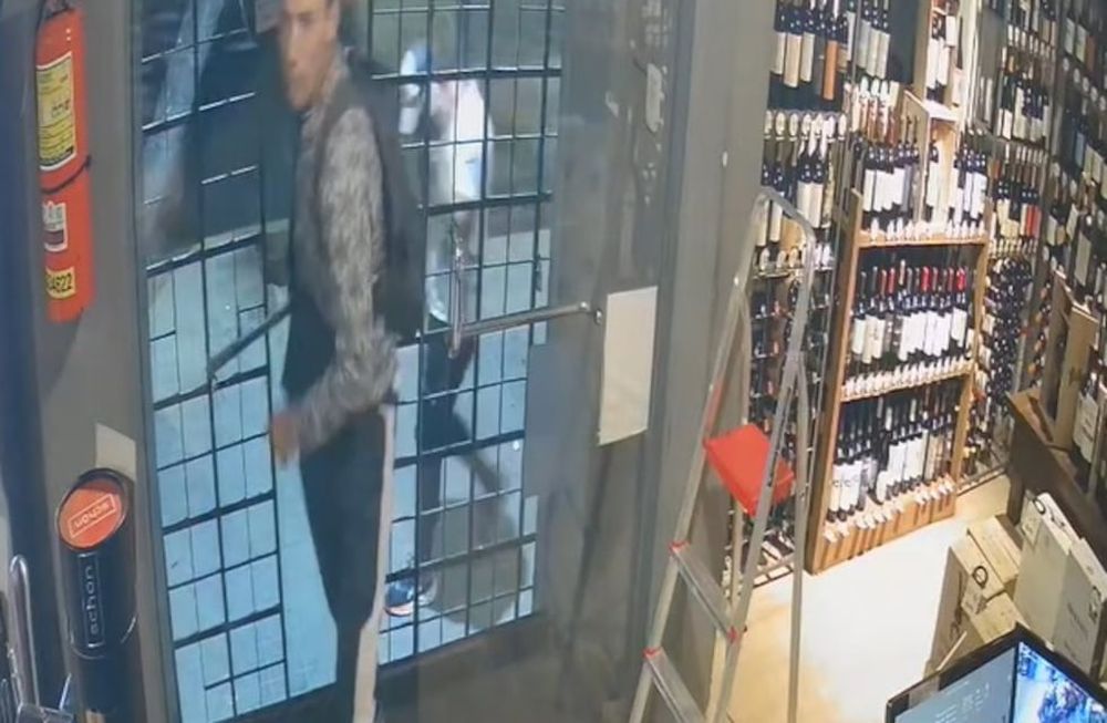 Imágenes de uno de los ladrones que ingresó a Go Bar. Gentileza