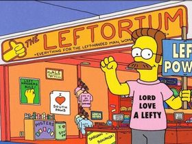 En Los Simpson, Ned Flanders es zurdo y tiene una tienda exclusiva para gente como él