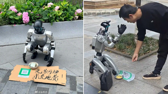 Misterio en China por los robots mendigos: : piden dinero con QR y nadie sabe quién los controla
