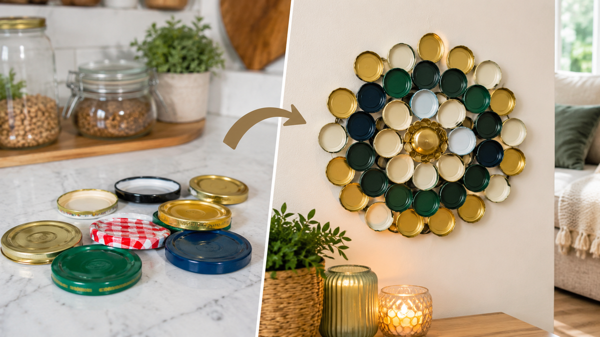 Reciclaje: guardá las tapas de frascos viejos y transfórmalas en un espectacular adorno para tu casa