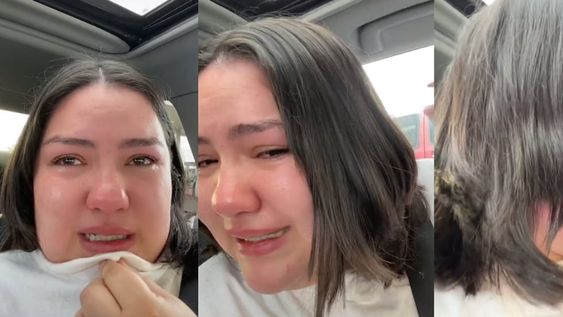 “Aquí estoy llorando, porque tuve el peor corte de cabello de mi vida”, le contaba a sus seguidores Rosa Gonzalez. Foto: captura / @rosaamazapan