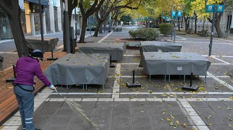 Los Andes | La Peatonal mendocina durante la fase 1. Foto: Orlando Pelichotti / Los Andes