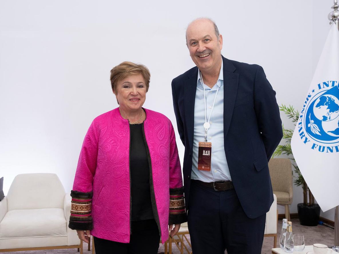 Federico Sturzenegger y Kristalina Georgieva, directora del FMI.