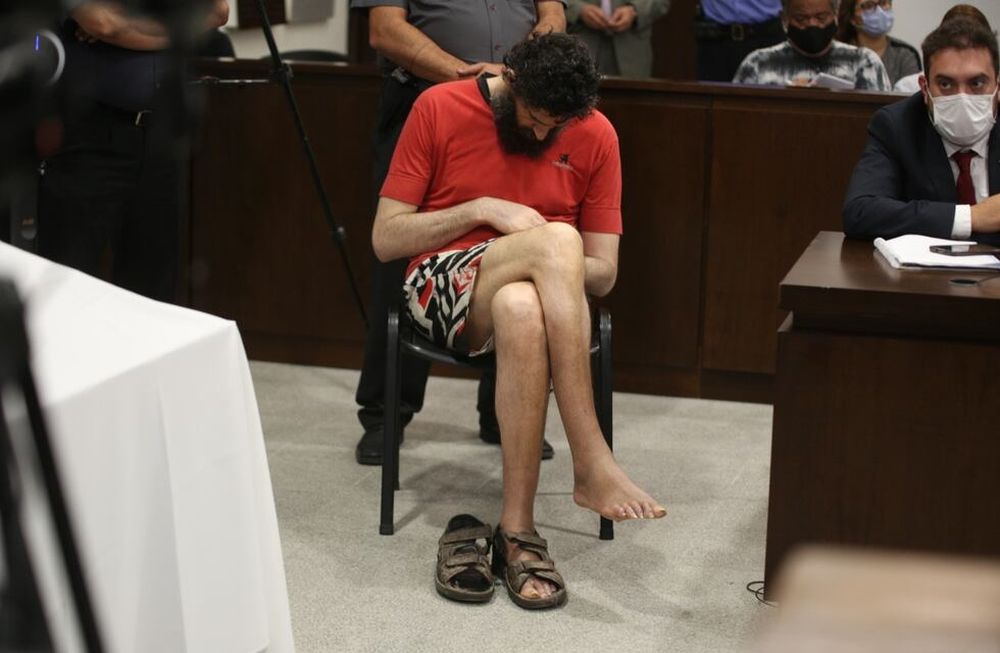 Gil Pereg, en la sala de debates, mientras se desarrollaban los alegatos: Foto: gentileza Prensa del Poder Judicial de Mendoza.