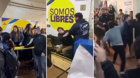 Militantes kirchneristas y libertarios se agarraron a las piñas en la Facultad de Derecho de la UBA.