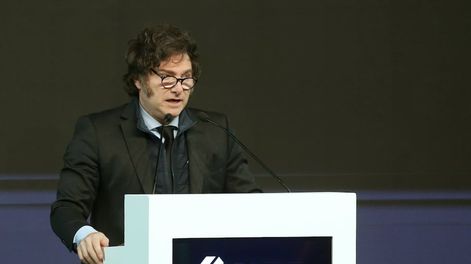 Javier Milei en Mendoza para el cierre de la 45° Convención del IAEF. Foto: Gentileza