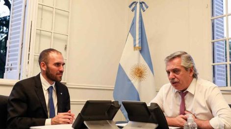 El ministro de Economía, Martín Guzmán, y el presidente Alberto Fernández. (Presidencia)