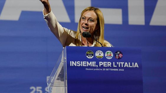 Rome (Italy), 22/09/2022.- Leader of Italian party Fratelli dÄôItalia (Brothers of Italy) Giorgia Meloni attends the center-right closing rally of the campaign for the general elections at Piazza del Popolo, in Rome, Italy, 22 September 2022. Italy will hold its general snap elections on 25 September 2022 to elect a new Prime Minister. (Elecciones, Italia, Roma) EFE/EPA/GIUSEPPE LAMI