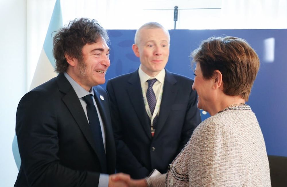 El presidente Javier Milei junto a, Kristalina Georgieva. Foto NA: PRESIDENCIA
