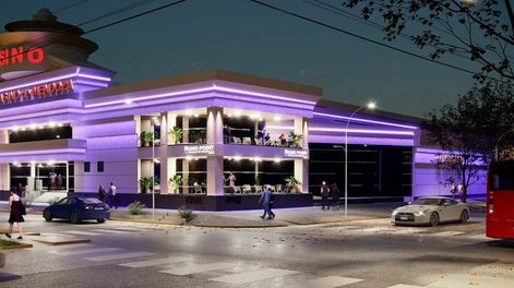 Los Andes | La propuesta de Traylon para la nueva etapa del Casino de Mendoza. Así se verá desde la esquina opuesta de San Martín e Yrigoyen. En la esquina habrá un restaurante-bar con ingreso independiente. La entrada a la sala de juegos será por Brasil.