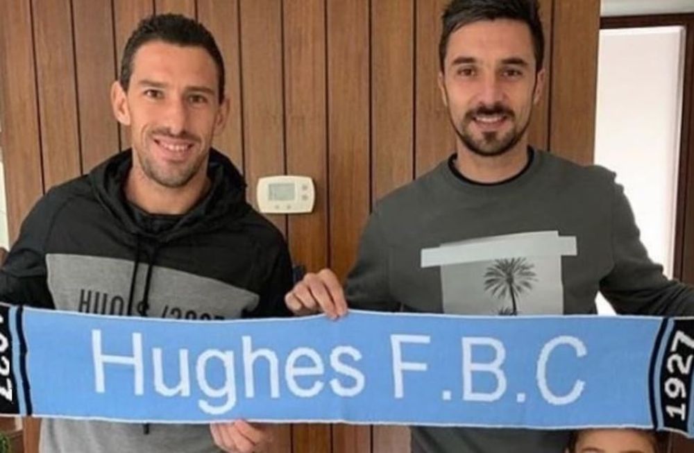 El nuevo destino de ambos jugadores sería Hughes Football Club, equipo que compite en la Liga Venadense de fútbol, club en el que se formó el ex jugador de River. / Gentileza.