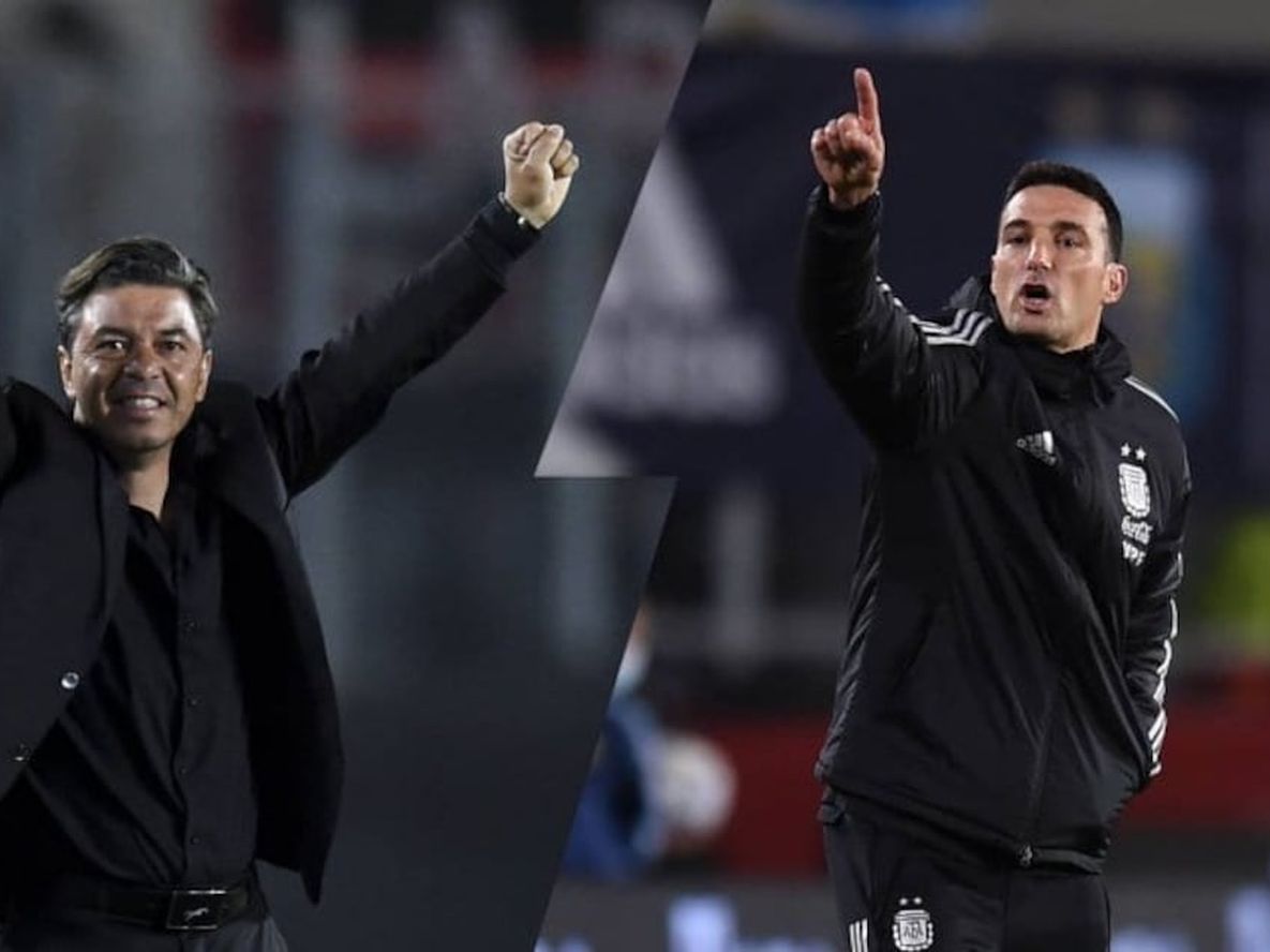Marcelo Gallardo y Lionel Scaloni y otro cortecircuito por la convocatorias de jugadores de River Plate a la Selección Argentina. / Gentileza.