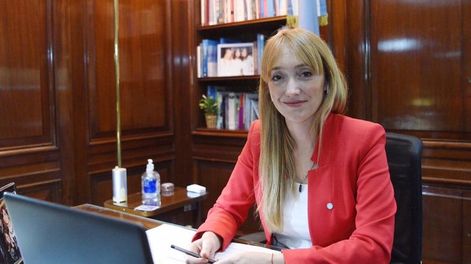 Fernández Sagasti en su despacho en el Senado nacional.