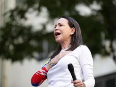 Seguidores de la líder antichavista María Corina Machado se concentraron este jueves en Caracas (Venezuela). Foto: EFE/ Miguel Gutiérrez