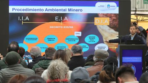 El director de Minería, Jerónimo Shantal, exponiendo en la audiencia pública de PSJ.