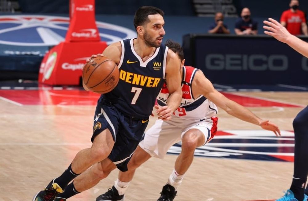 El base argentino sumó 14 puntos en 25 minutos en la ajustada derrota de los Nuggets ante Washington Wizards. / Gentileza.