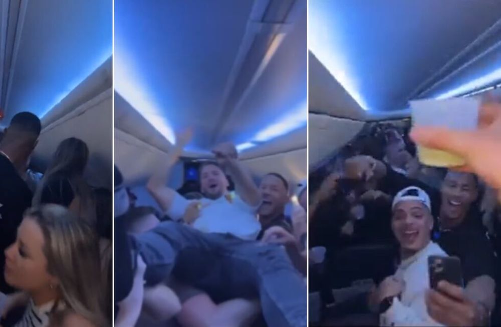 Fiesta de influencers a bordo de un avión