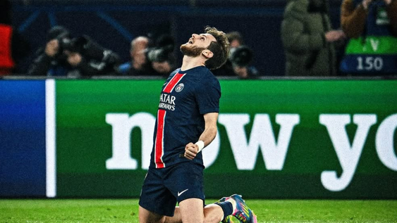 Khvicha Kvaratskhelia festejando con el PSG. Foto: Gentileza @kvara7